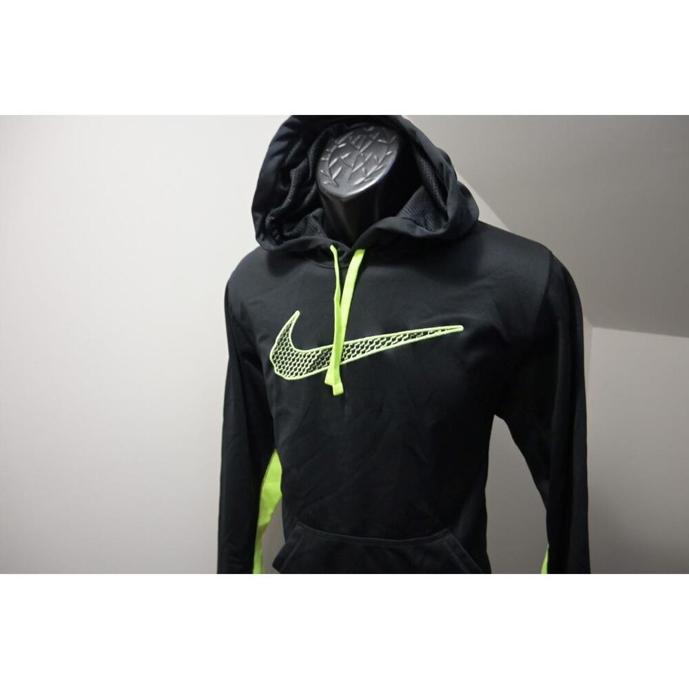 Nike Hoodie Therma Fit Black Pull Over Fleece Sweater Mens Size Small